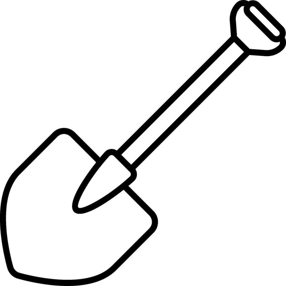 A shovel outline on a white background vector