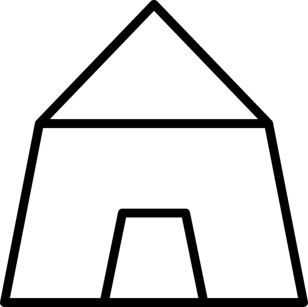 A black and white outline of a house vector