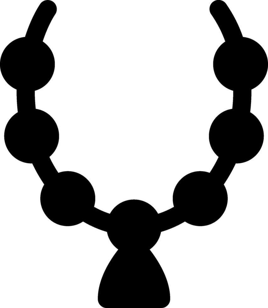 A black and white illustration of a necklace vector