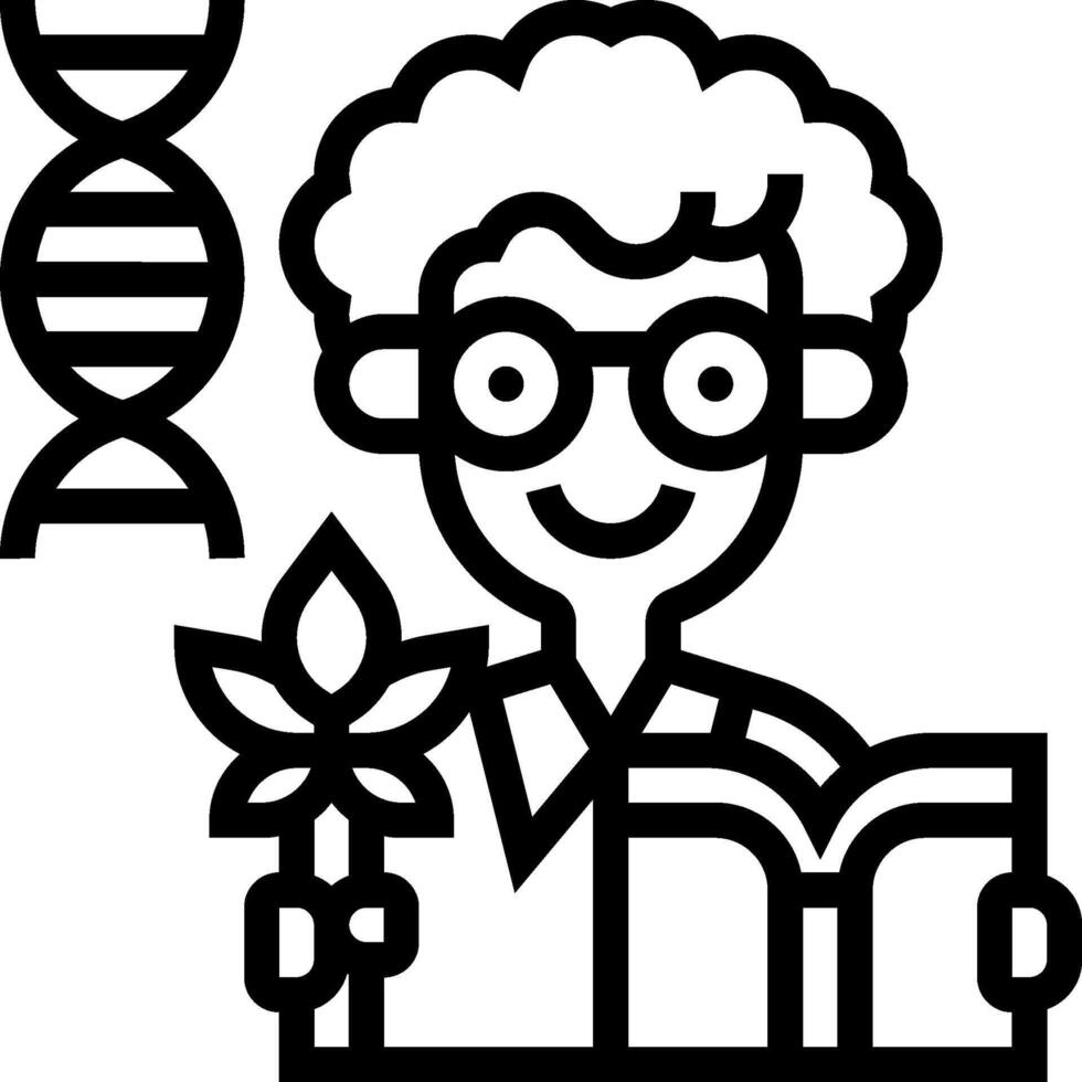 A man holding a book and a dna molecule vector