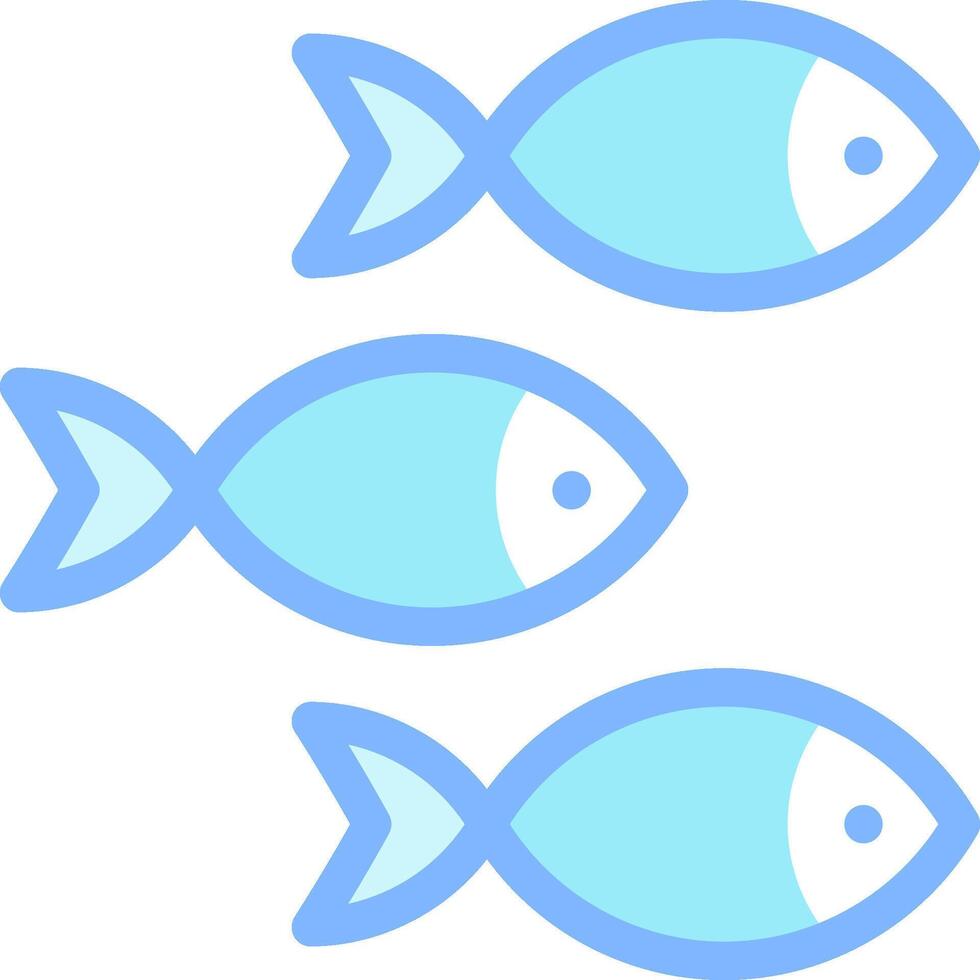 Three blue fish on a white background vector