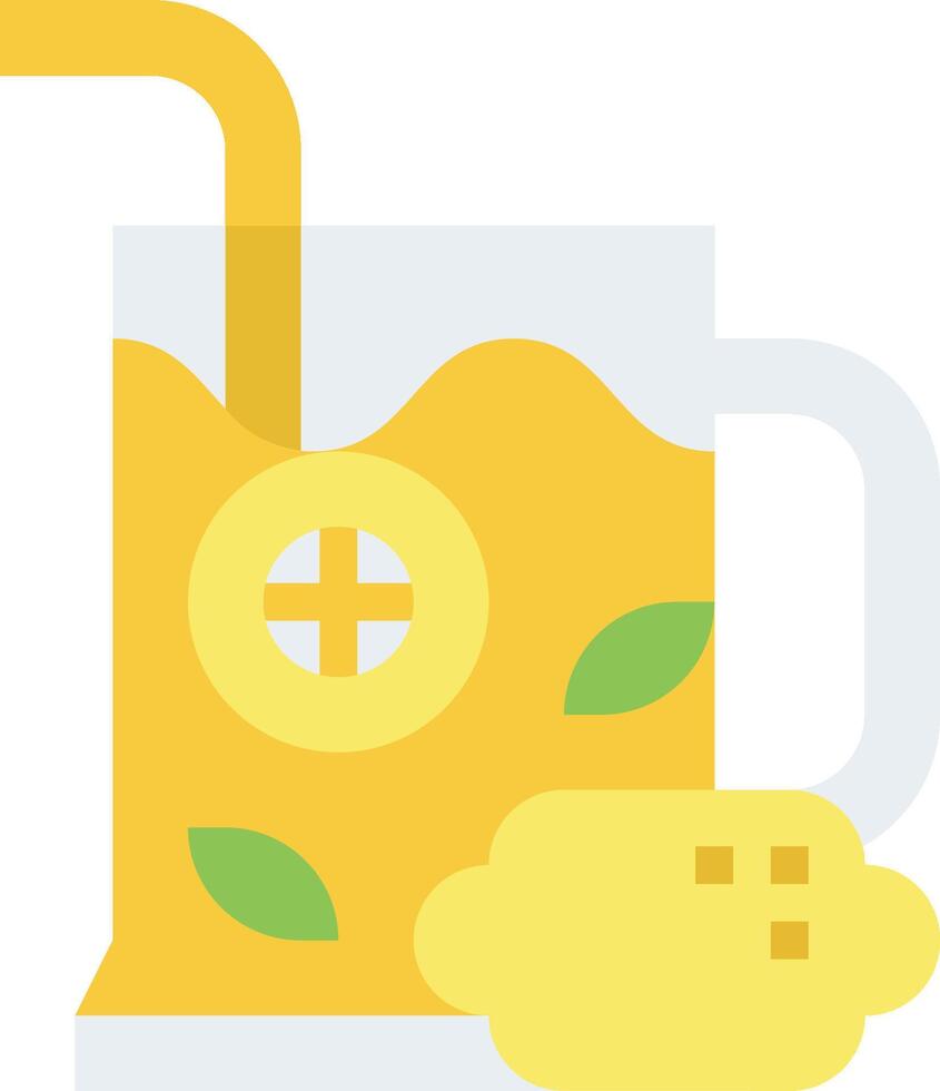 A glass of lemonade with a lemon slice and a cookie vector