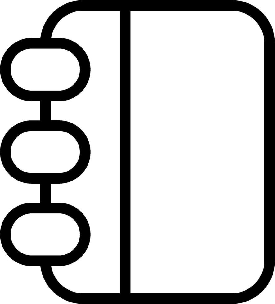 A black and white outline of a notebook vector