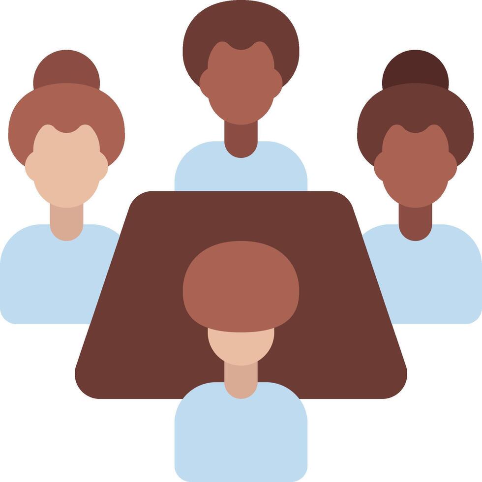 A group of people sitting around a table vector