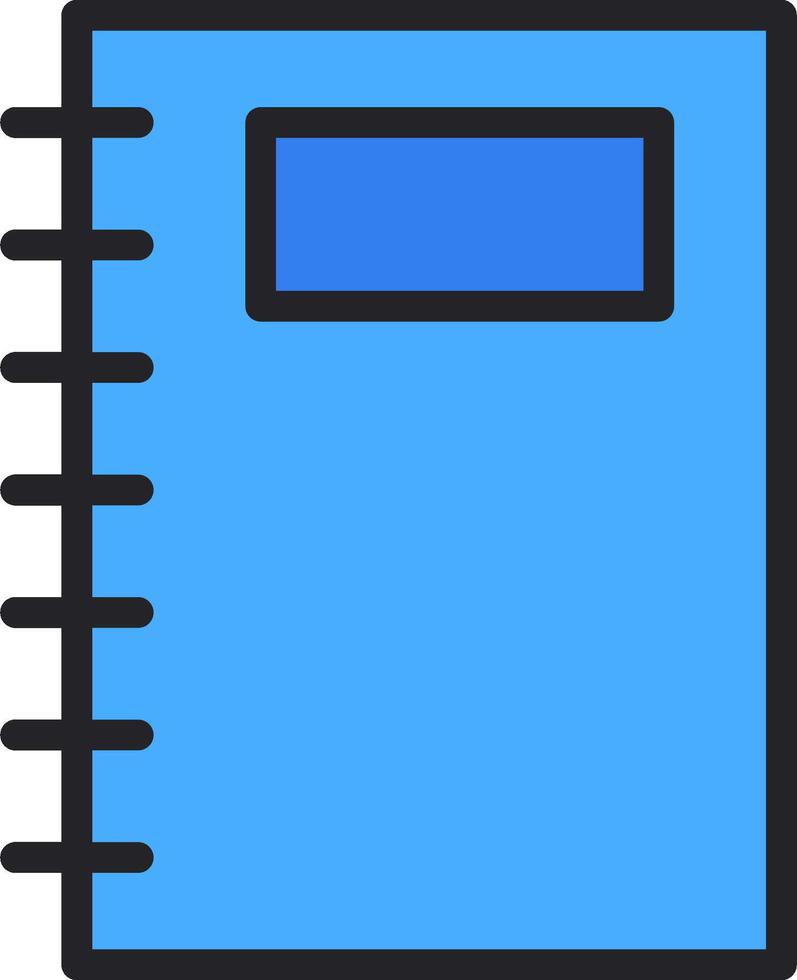 A blue notebook with a blue cover vector