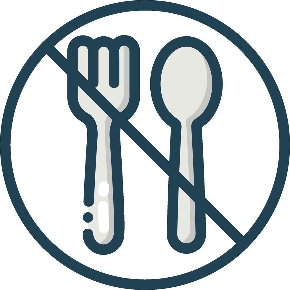 No fork and spoon icon on white background vector