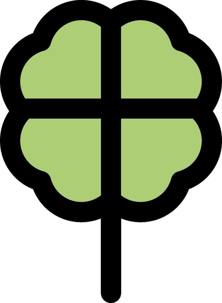 A green tree with four leaves vector