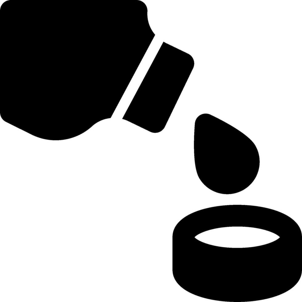 A black and white silhouette of a hand pouring liquid into a bowl vector