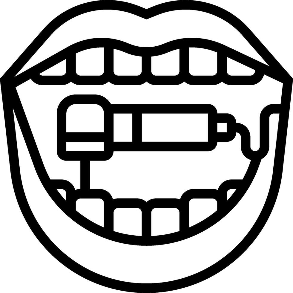 A black and white illustration of a toothbrush vector
