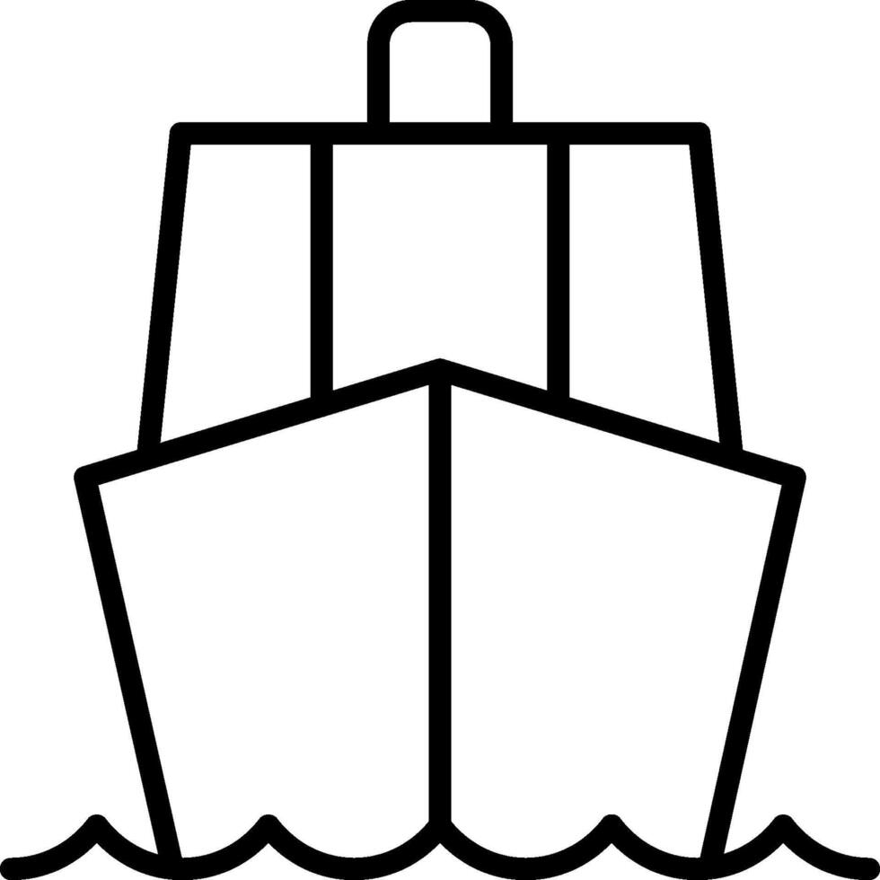 A line drawing of a ship in the ocean vector