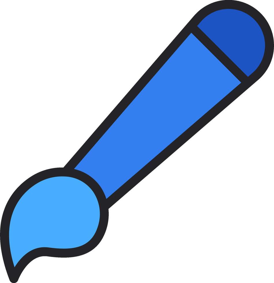 A blue paintbrush icon on a white background vector