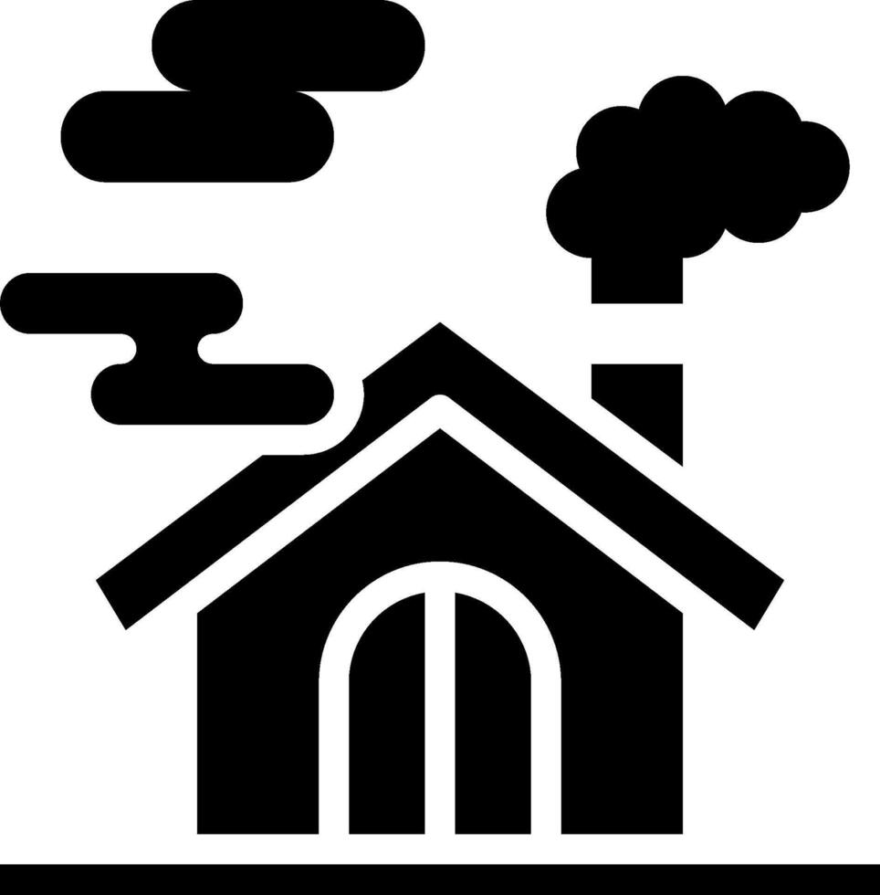 House with smoke coming out of the chimney vector