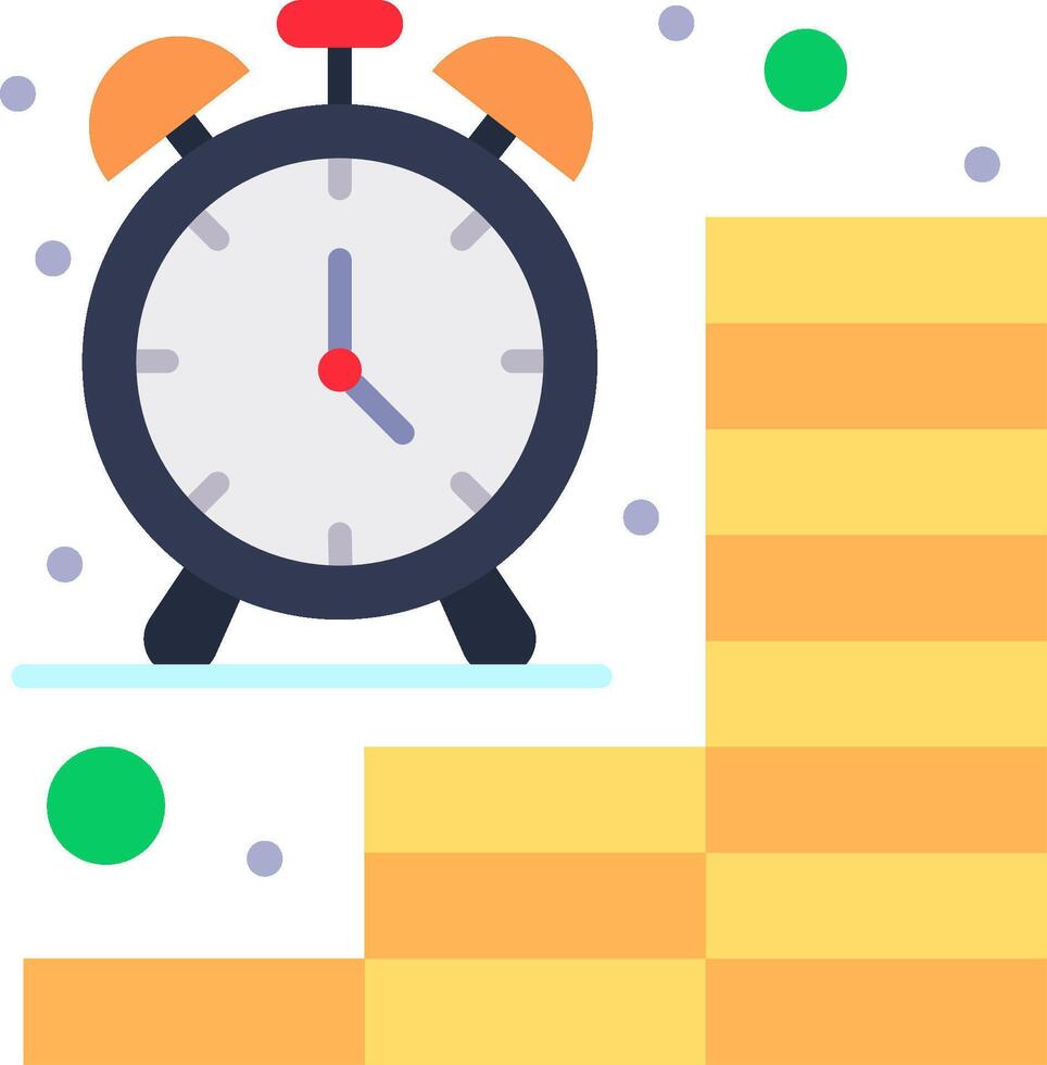 A clock and a stack of money vector