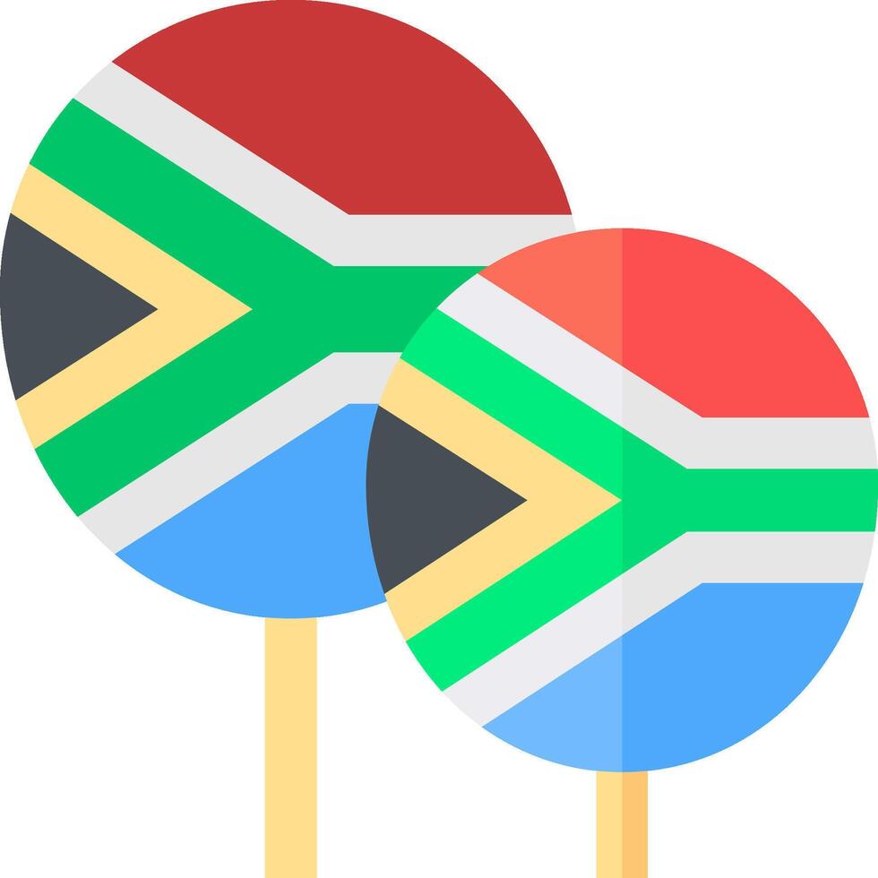 Two lollipops with the flag of south africa vector