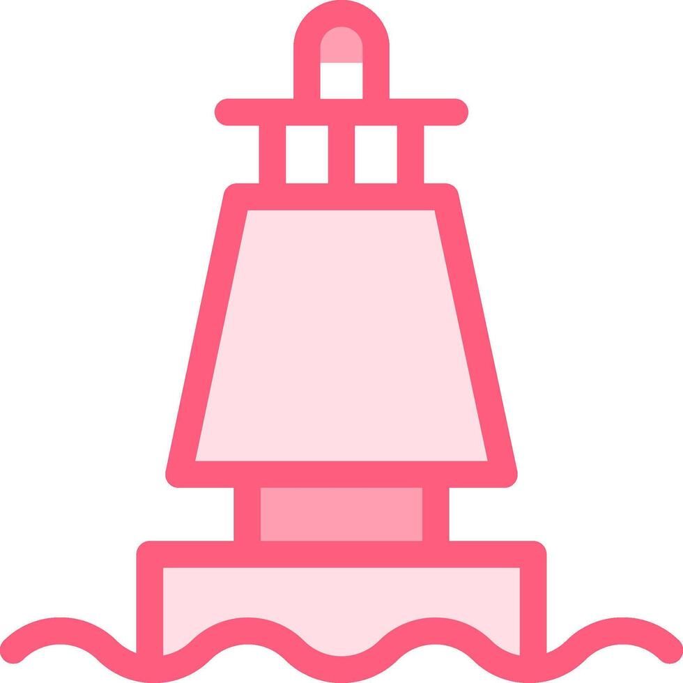 A pink lighthouse icon on a white background vector