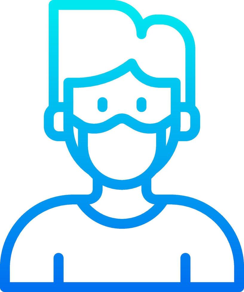 A man wearing a mask icon vector