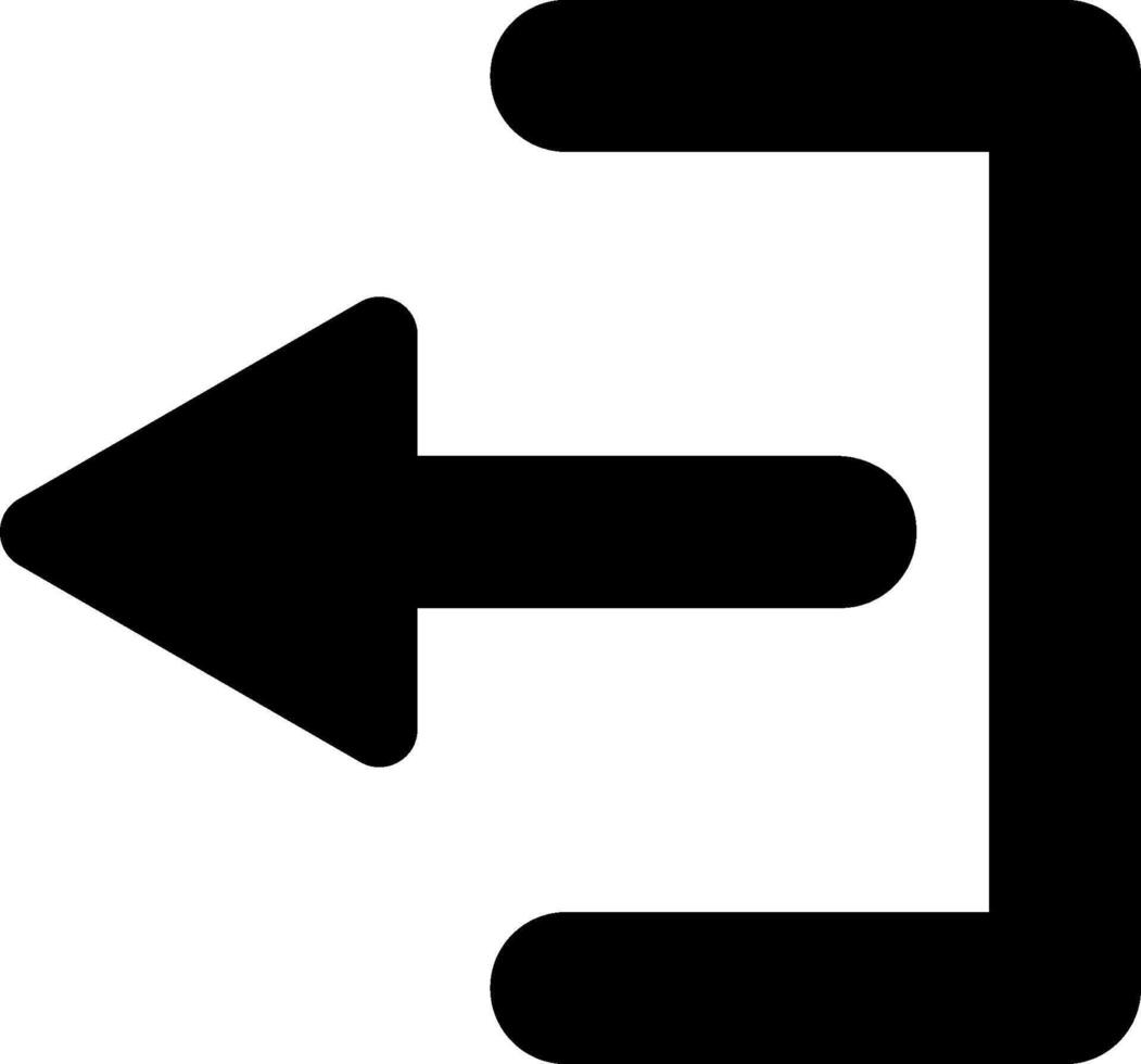 A black and white arrow pointing to the left vector