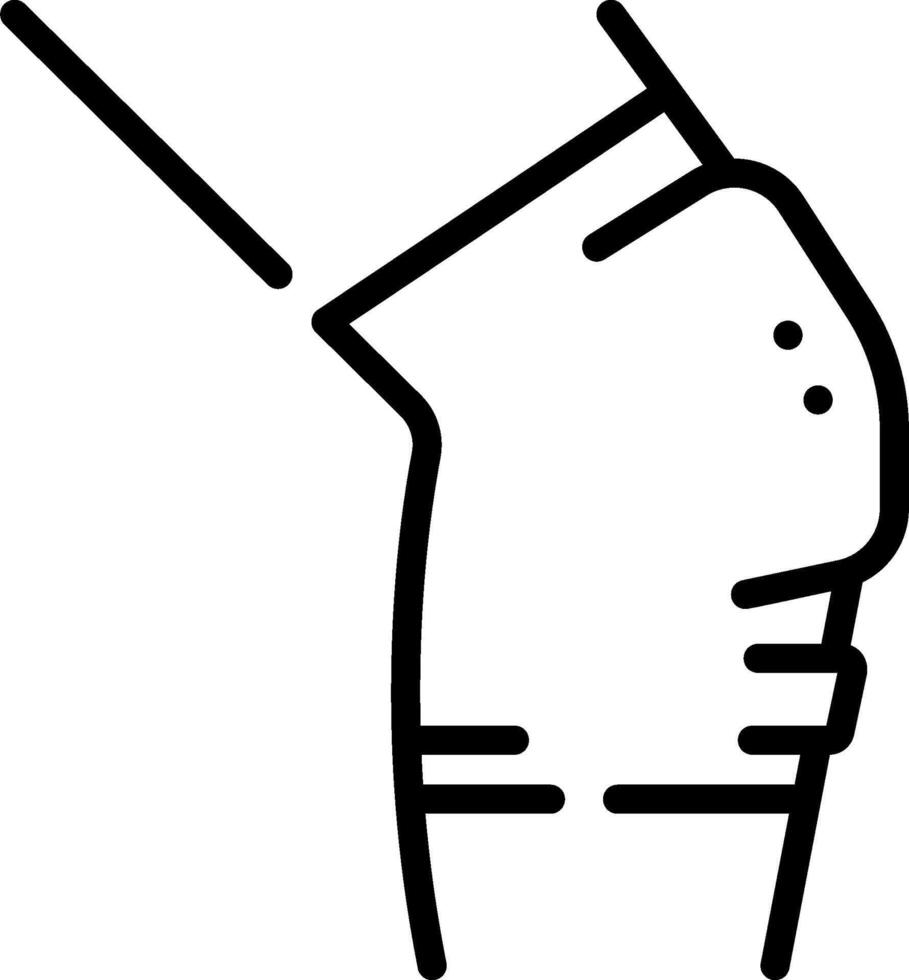 A black and white drawing of a hand holding a knee vector
