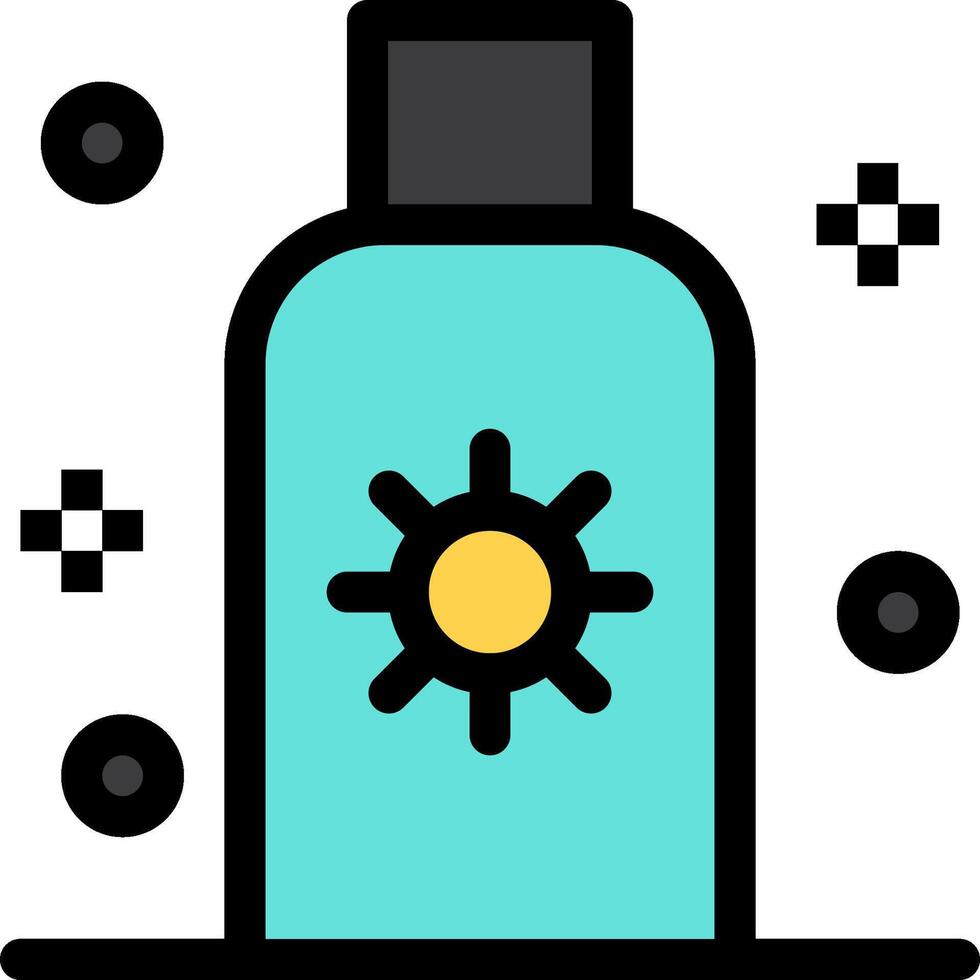 A bottle of sunscreen with a sun on it vector