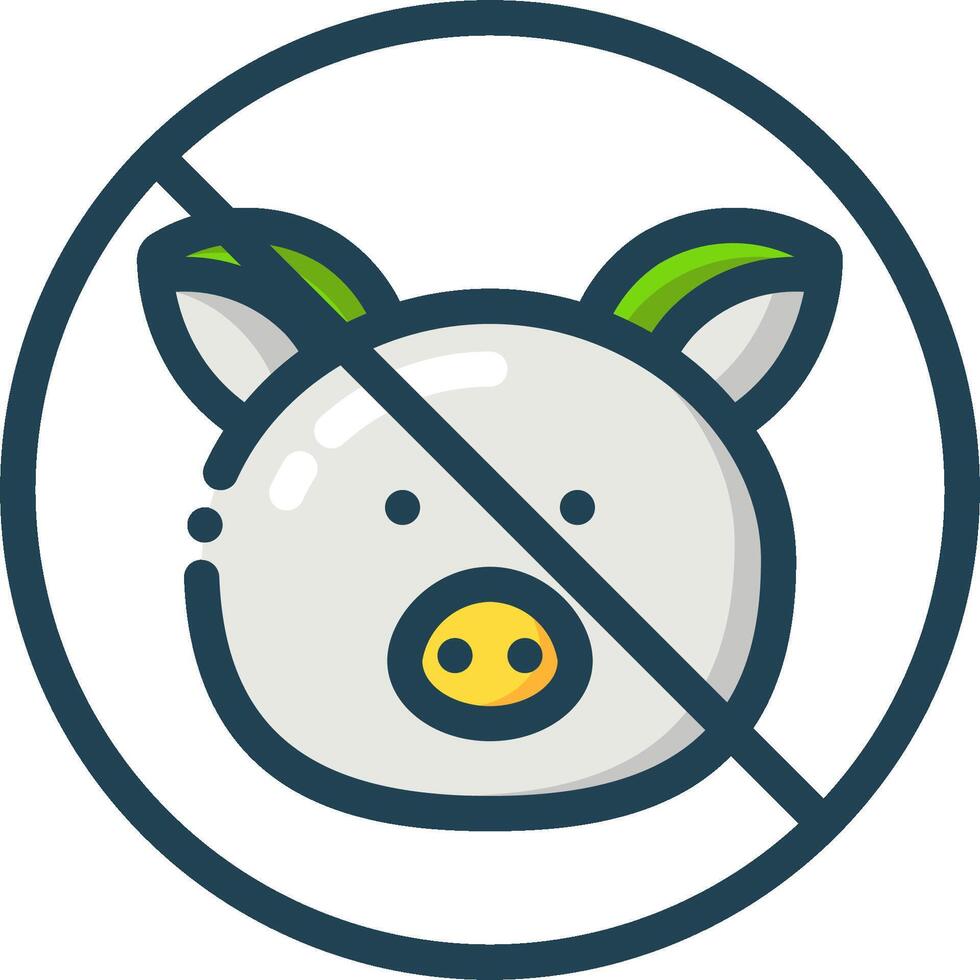 No pig icon, illustration vector