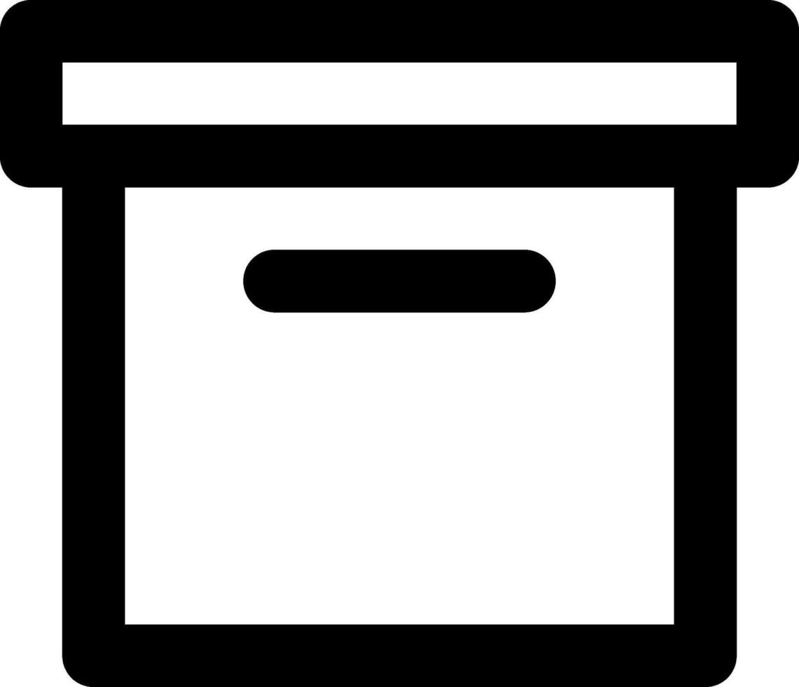 A black and white icon of a box vector