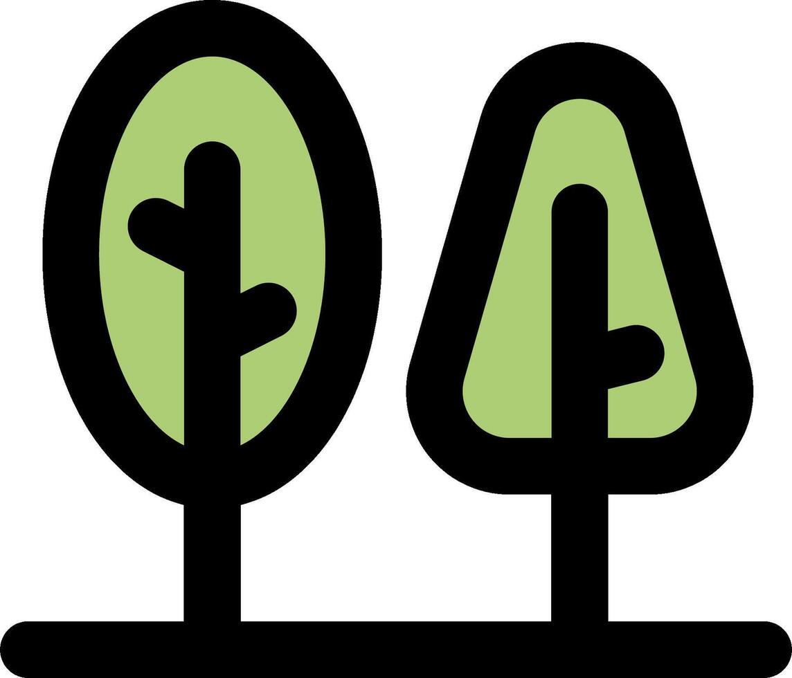 Two trees with green leaves on them vector