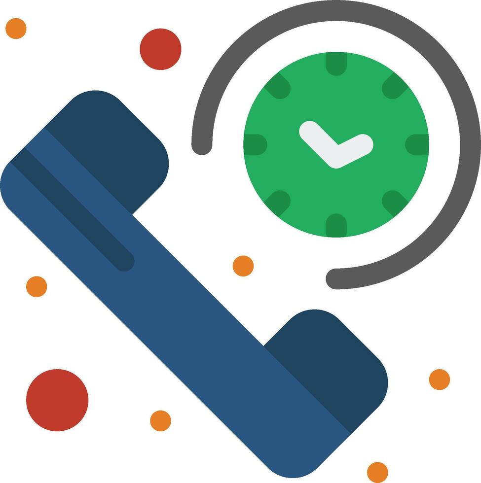 A phone with a clock and a dot on it vector