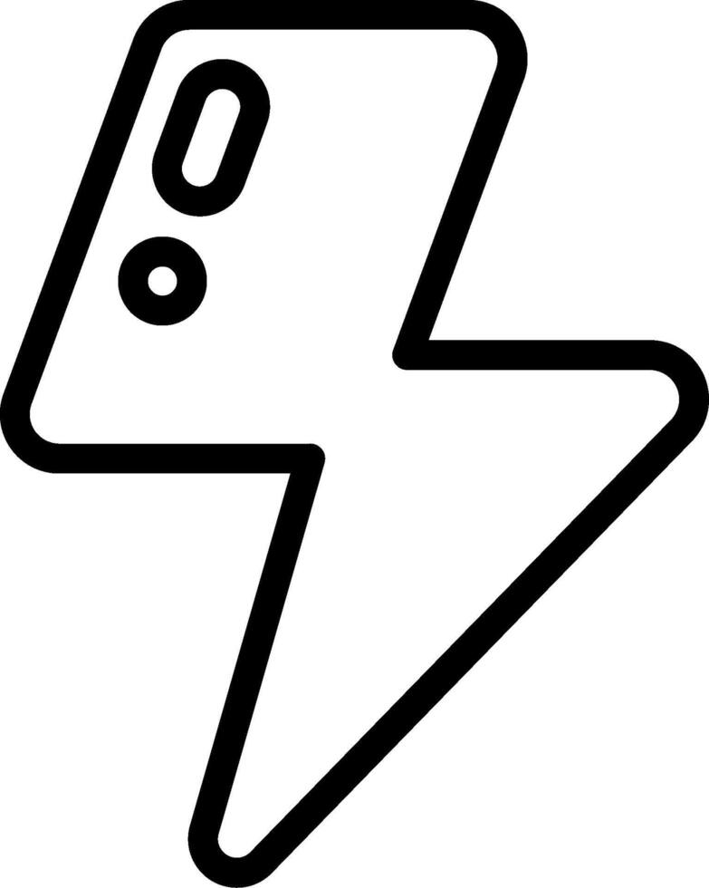 A black and white lightning bolt icon vector