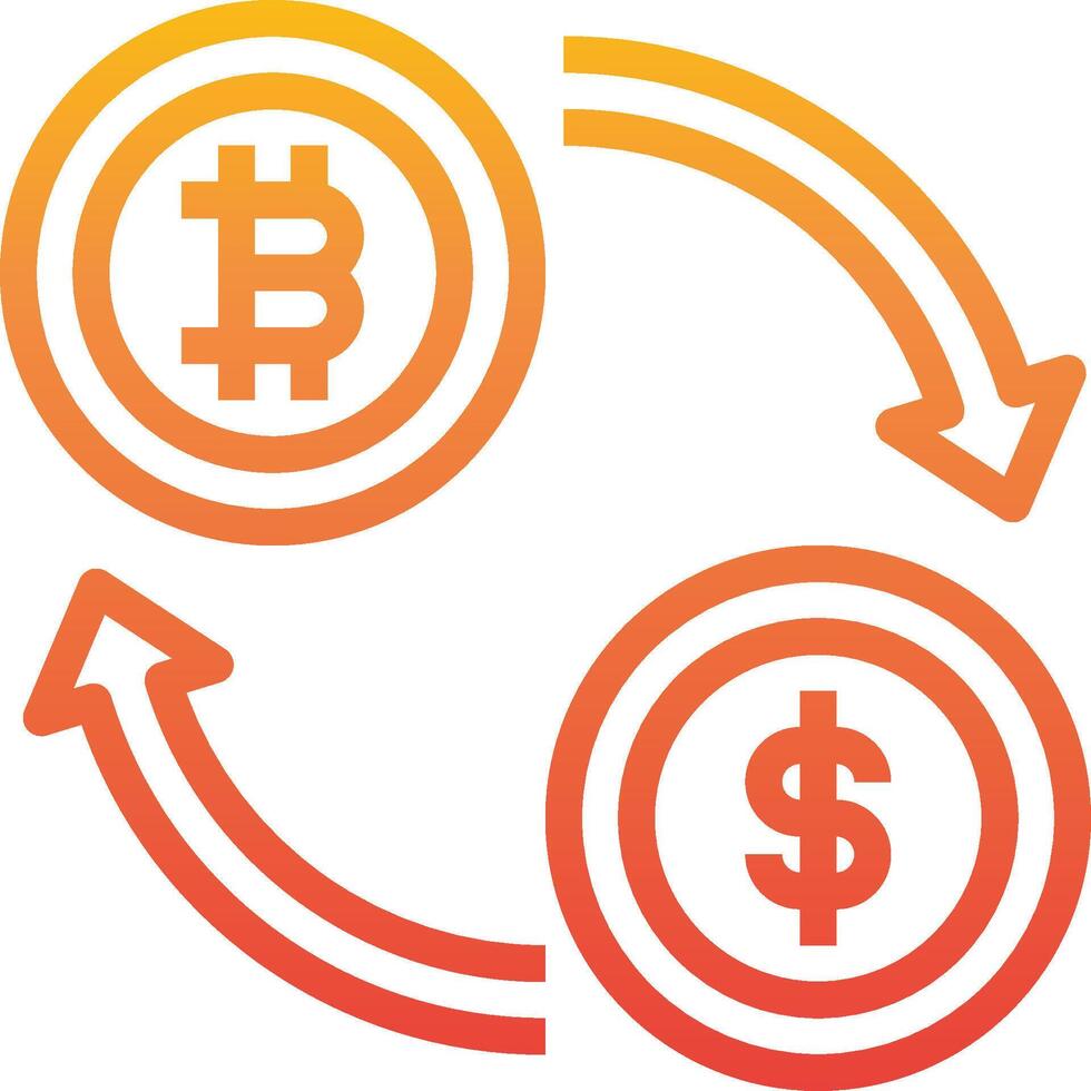Bitcoin and dollar symbol vector