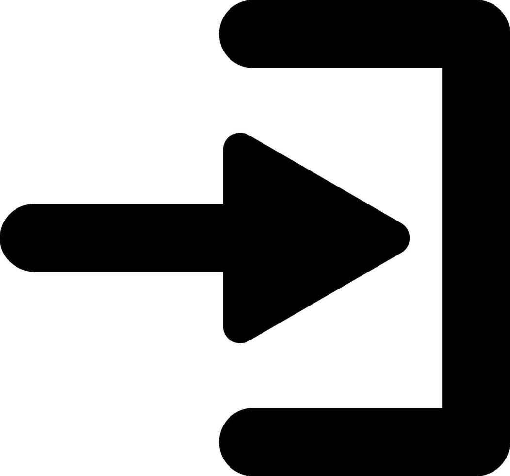 A black and white arrow pointing to the left vector