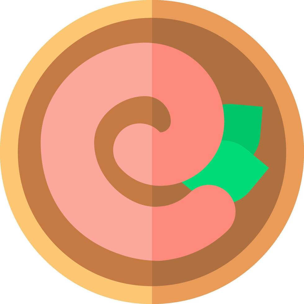 A round object with a green leaf on it vector