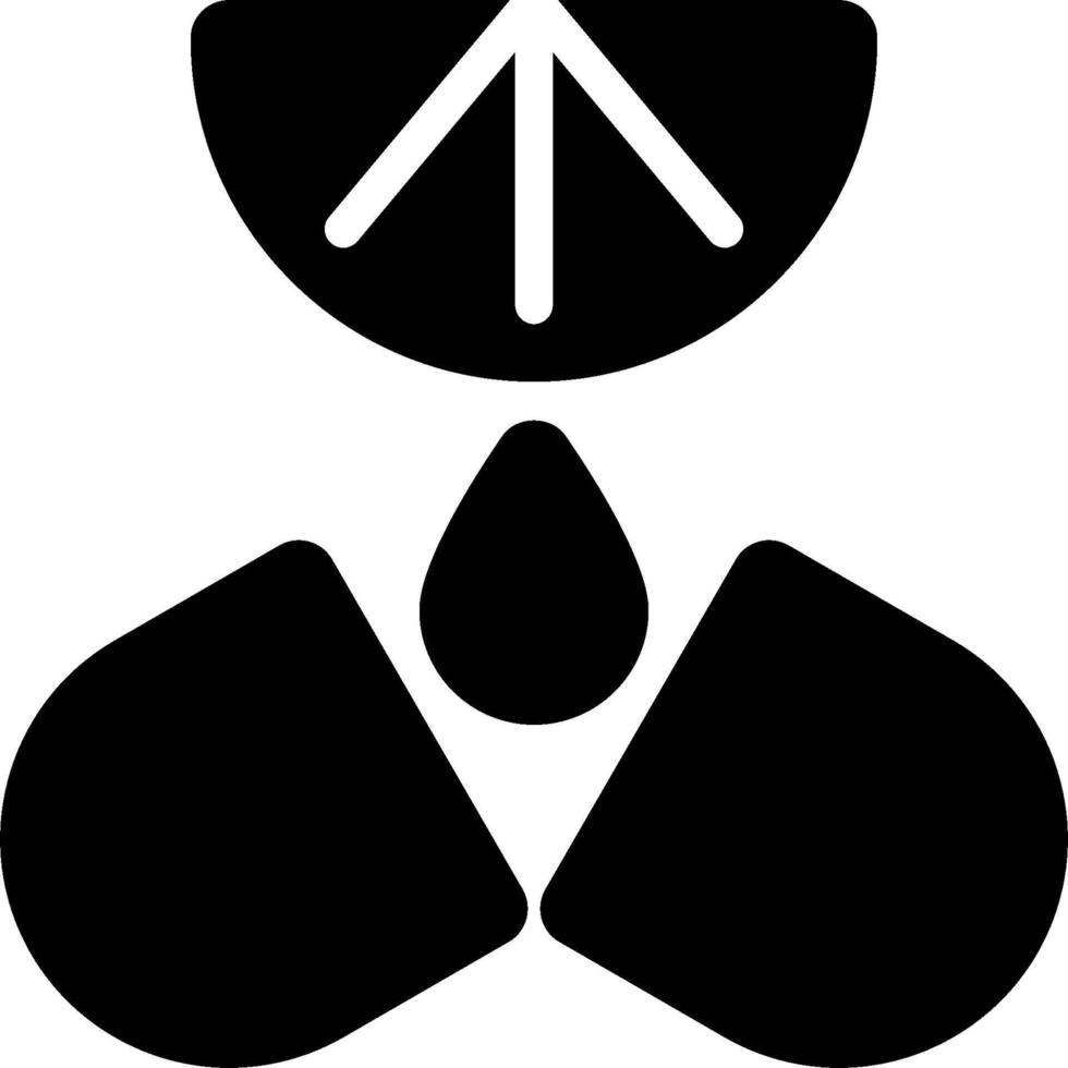 A black and white image of a nuclear symbol vector