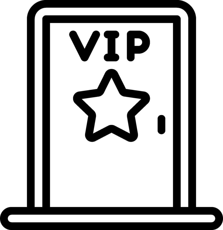 A black and white icon of a door with a star on it vector