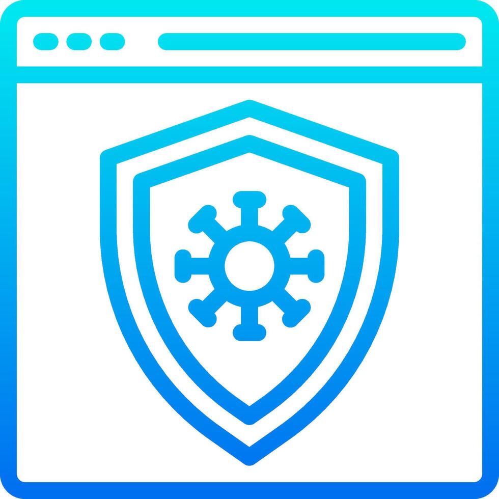 A blue shield with a cogwheel on it vector
