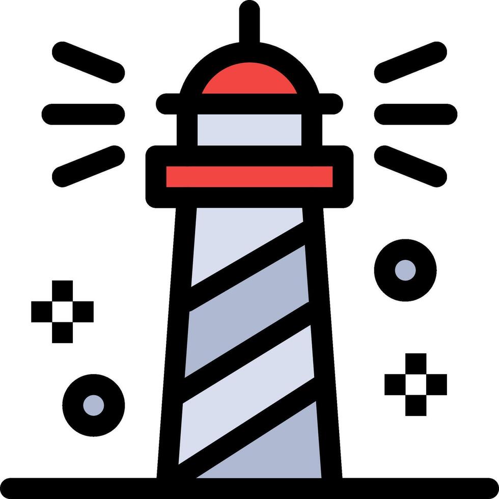 A lighthouse with a red and white stripe vector