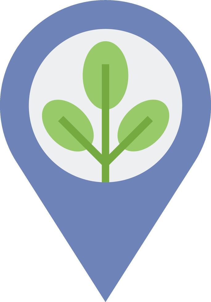 A map pin with a green plant vector
