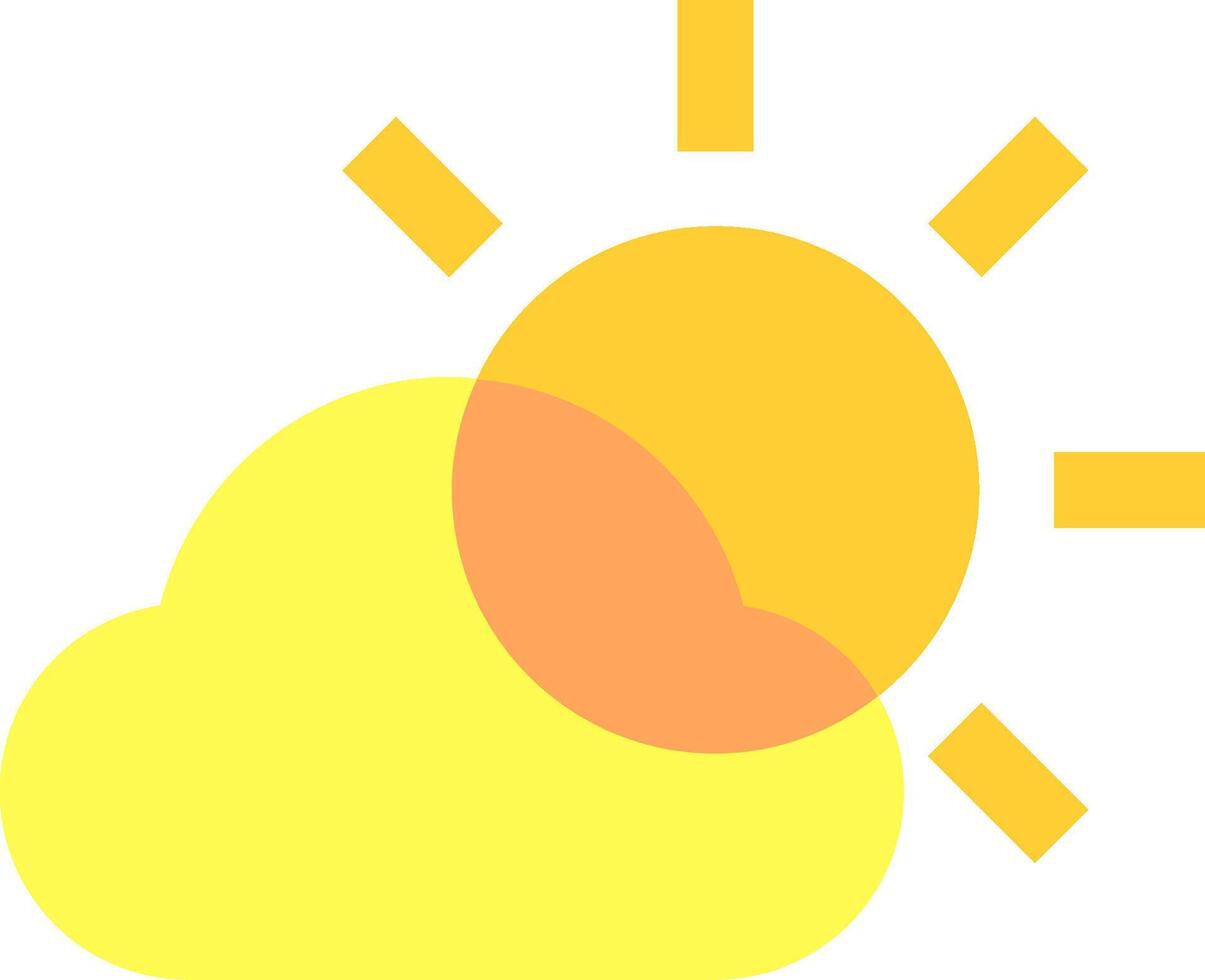 A yellow sun and cloud with a sun in the middle vector