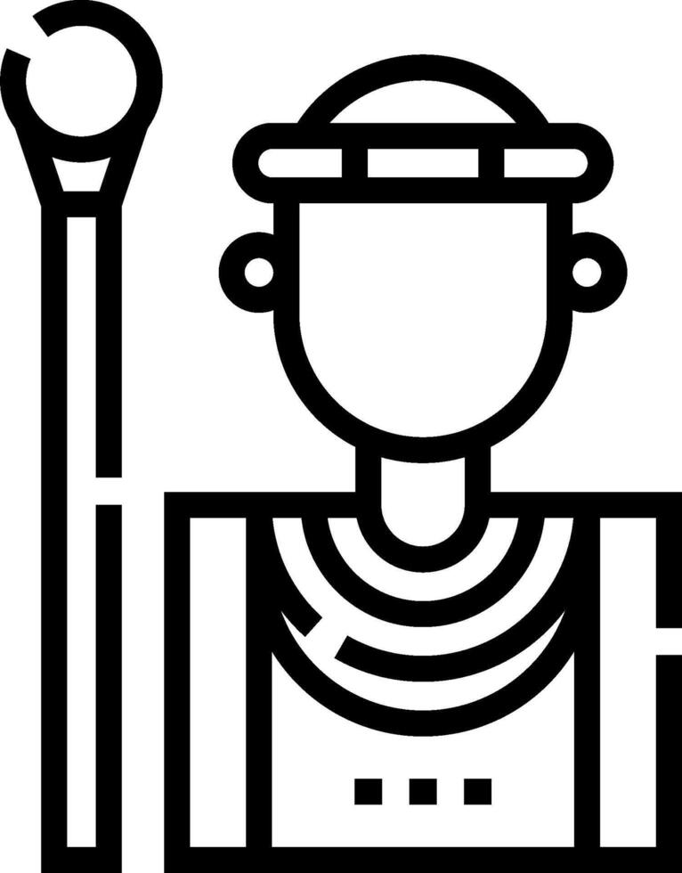 A black and white icon of a man holding a wrench vector
