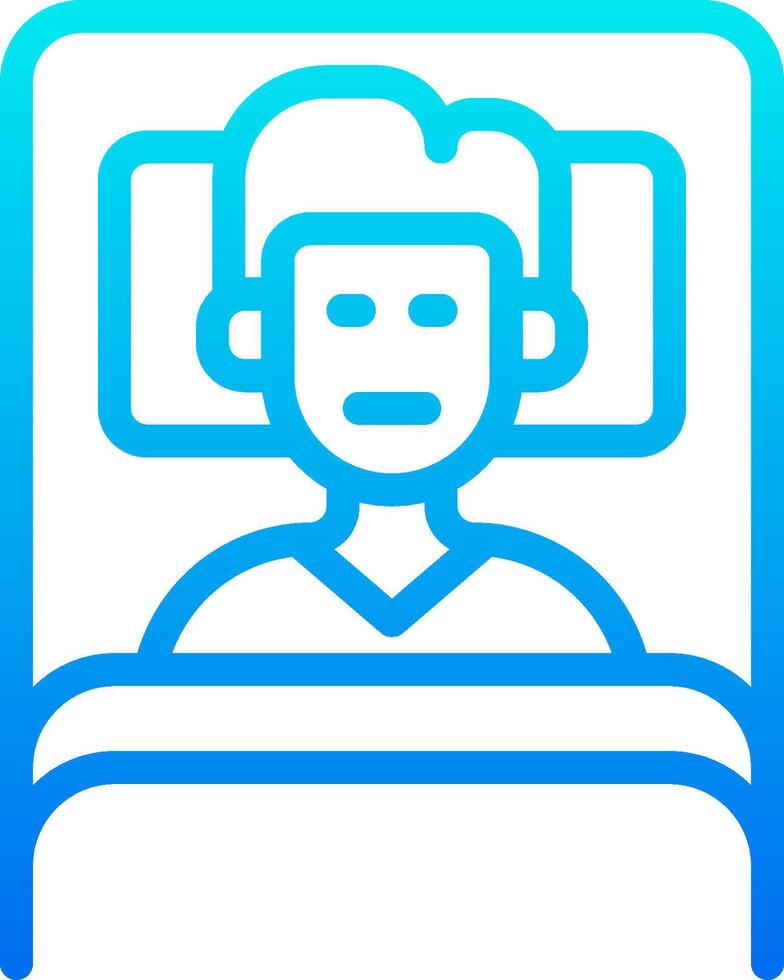 A man in bed with a blue icon vector
