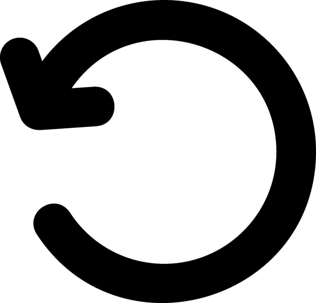 A black and white image of a circular arrow vector
