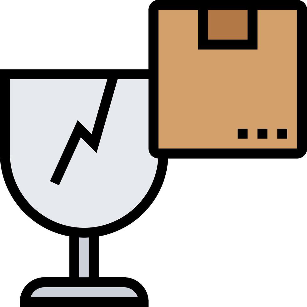 A glass with a box and a lightning bolt vector