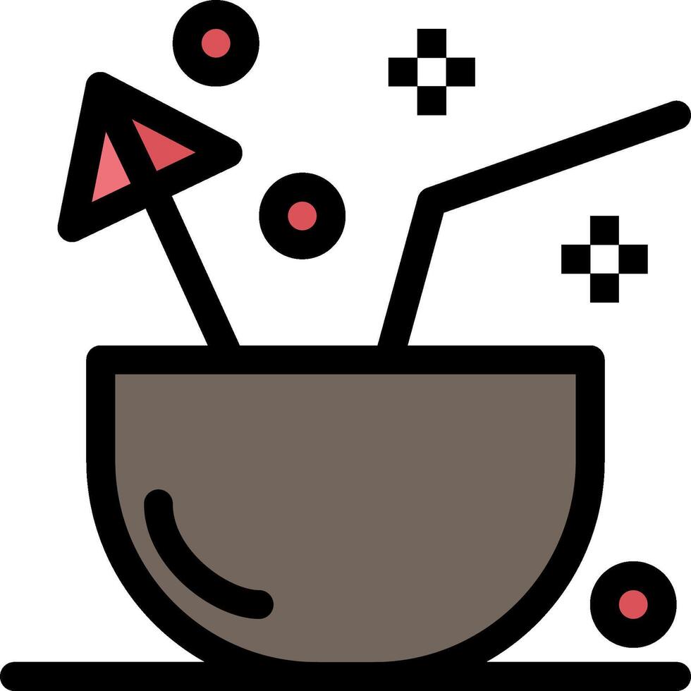 A coconut drink with a straw and a straw vector