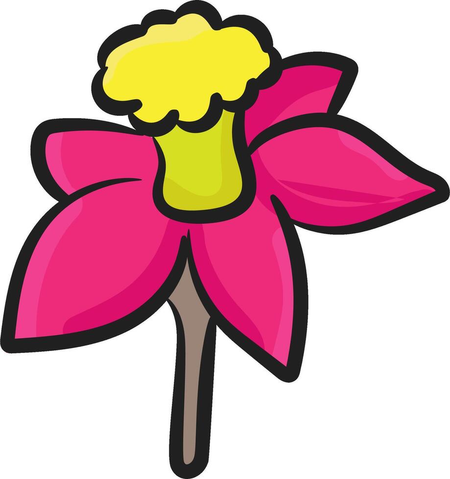 A cartoon flower with a yellow center vector