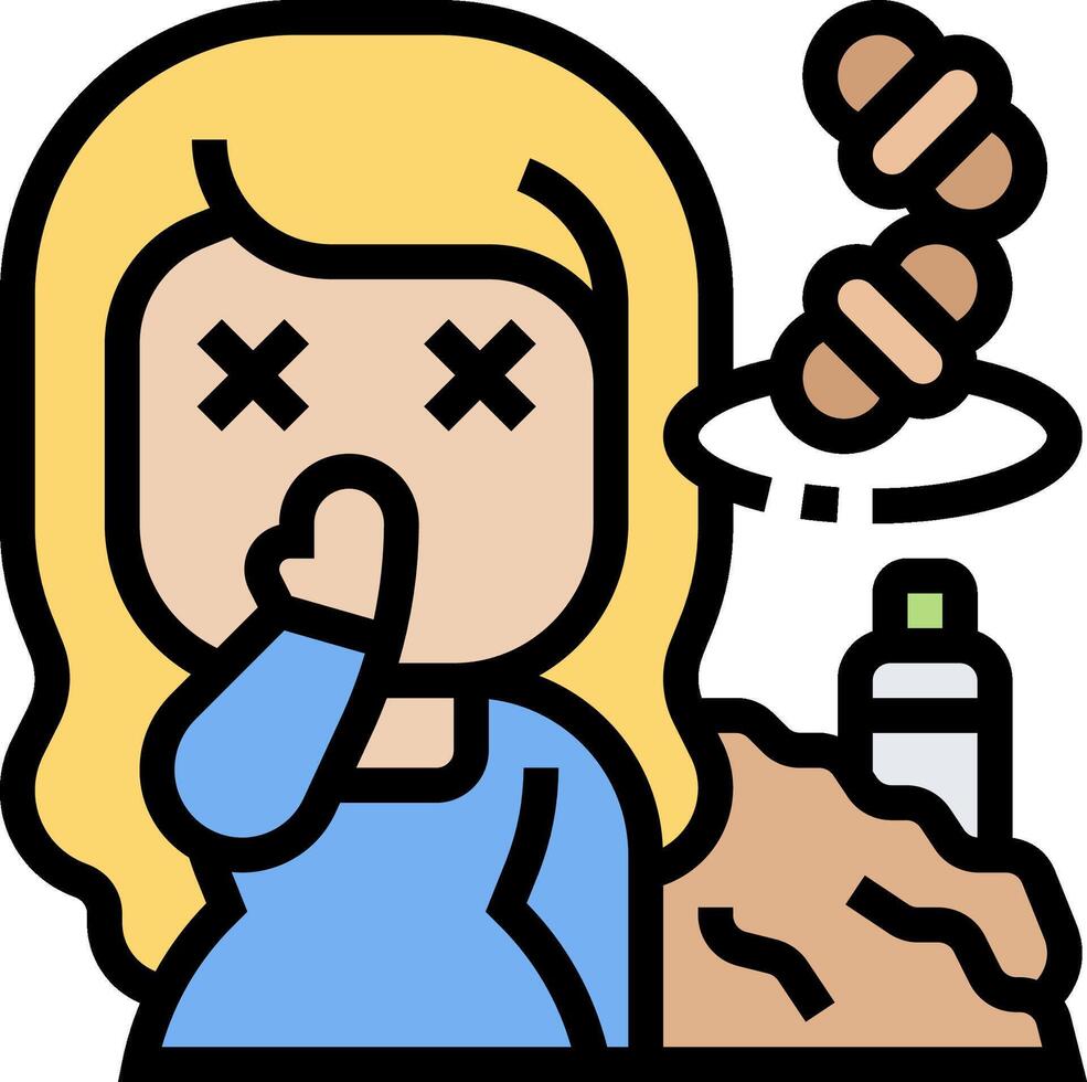 A cartoon woman with a shovel and a shovel vector