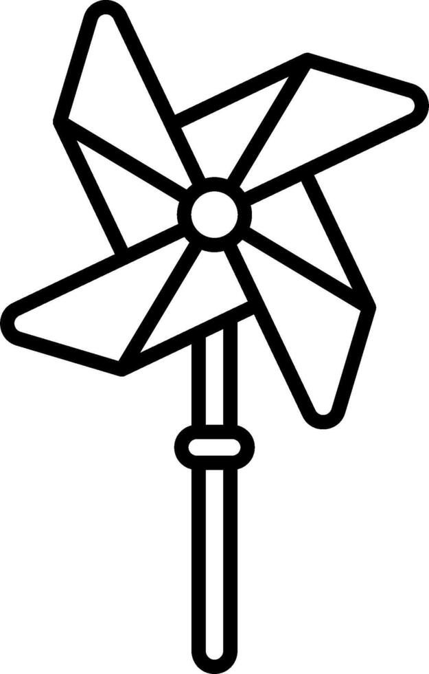 A black and white drawing of a windmill vector
