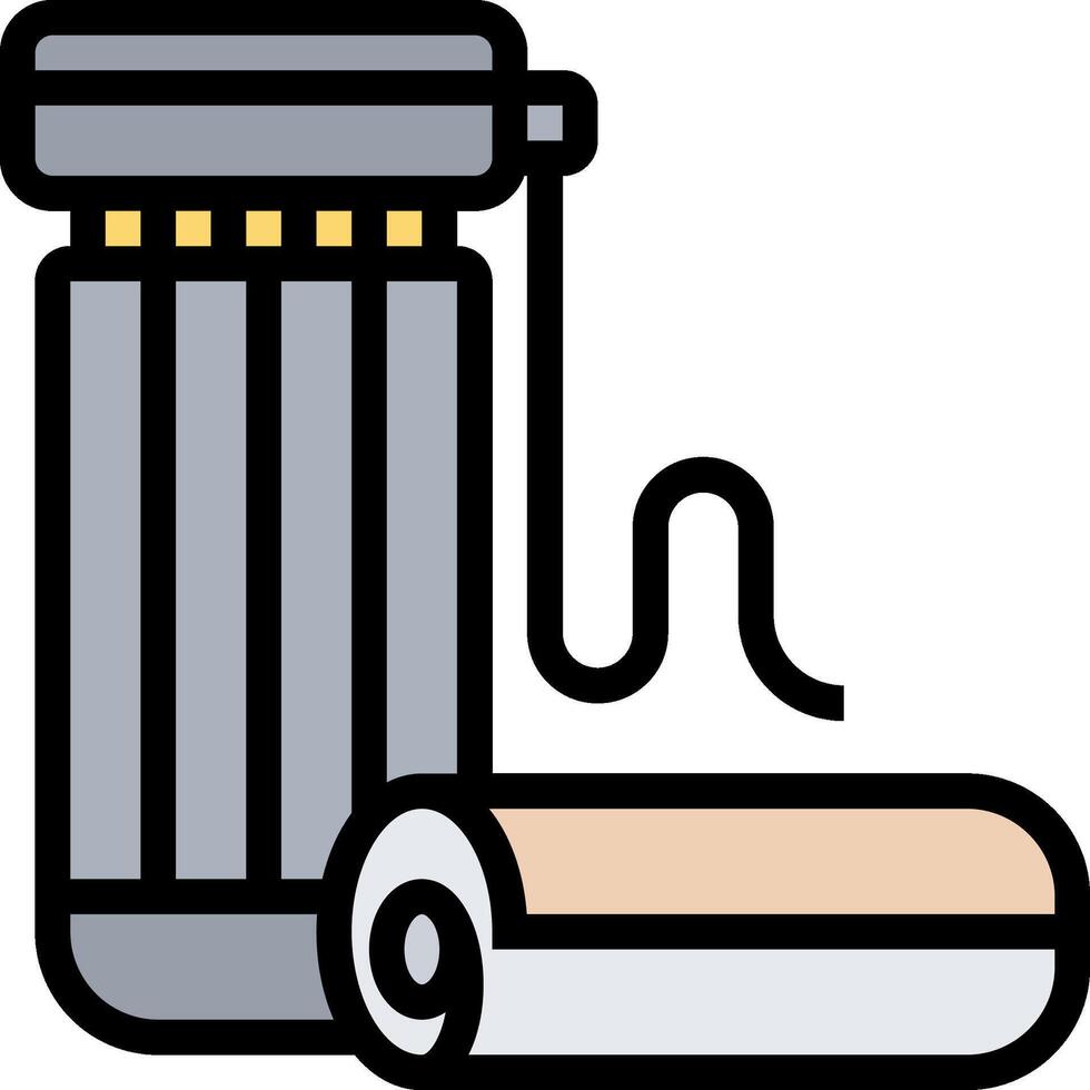 A roll of toilet paper and a toilet brush vector