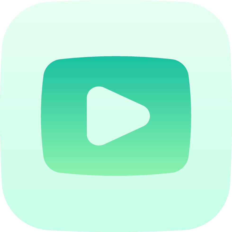 Youtube app icon with a green and white background vector