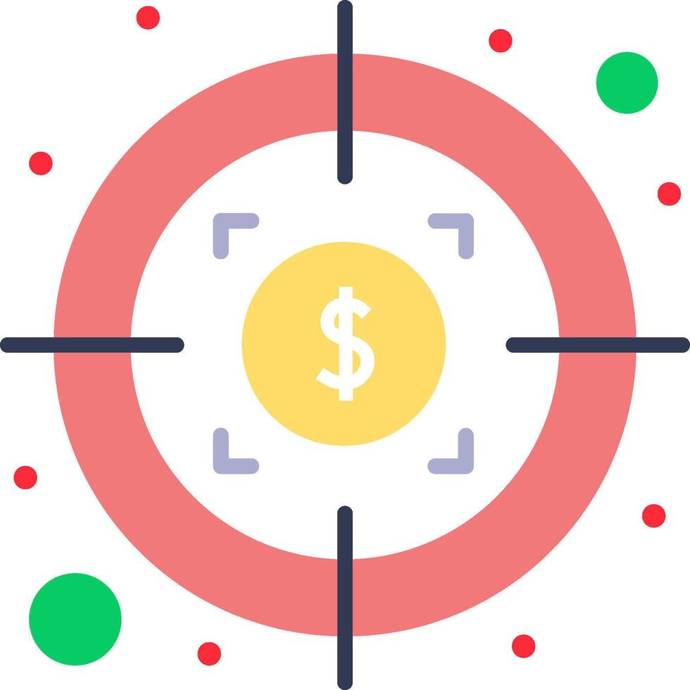 A dollar sign in the center of a target vector