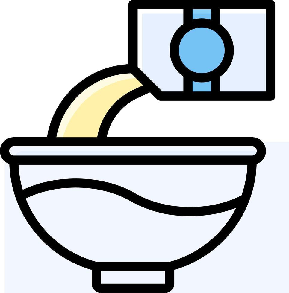 A bowl with a spoon and a bag of rice vector