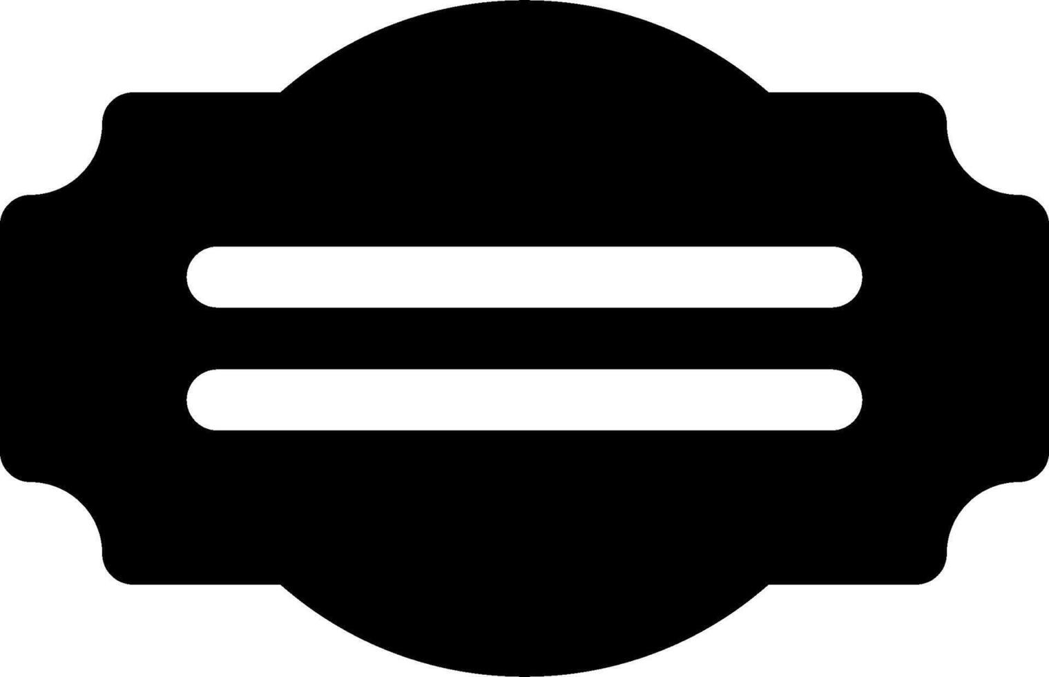 A black and white logo with two lines vector